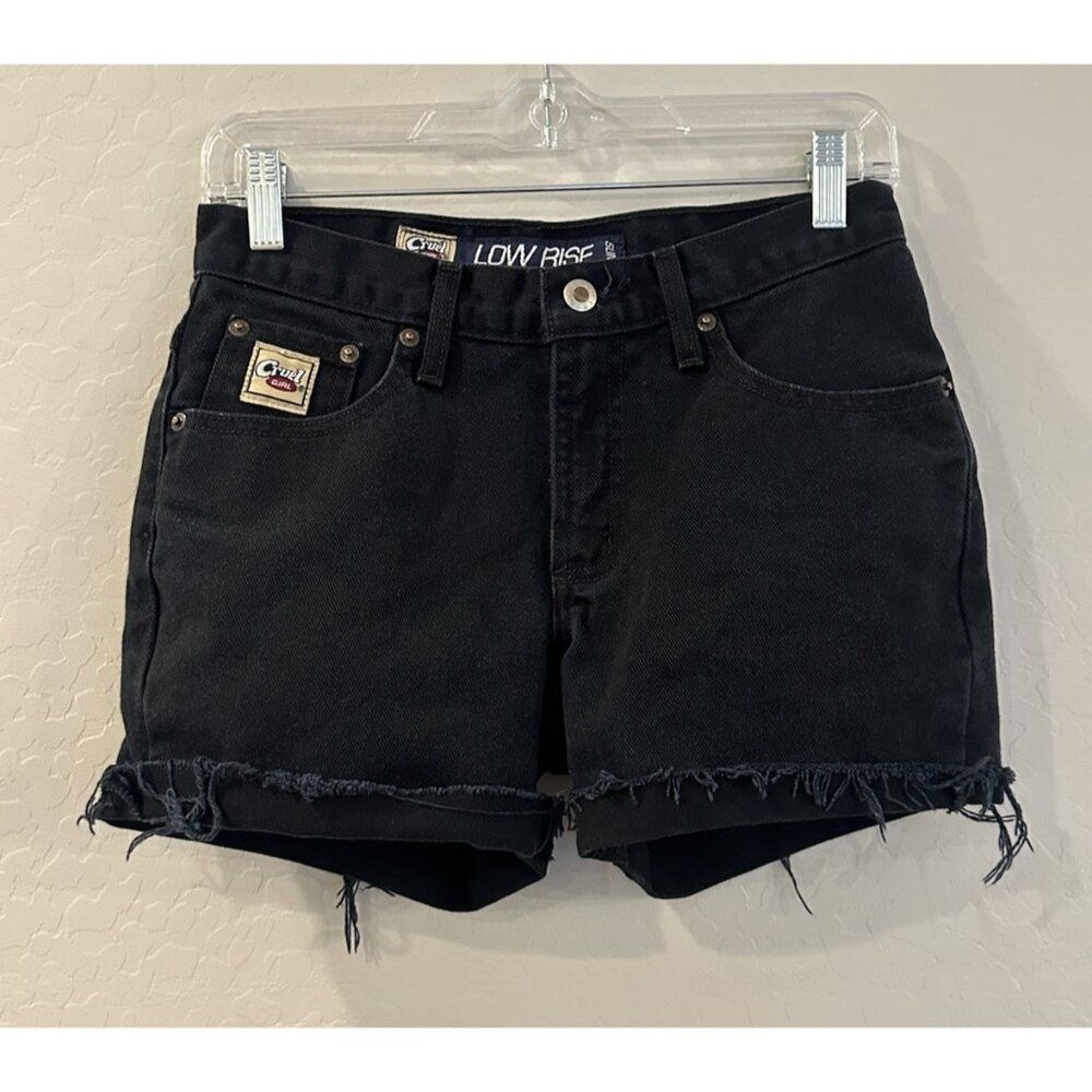 Cruel Girl Y2K Low Rise Slim Shorts‎ Black Size 1 2000’s 90’s Low Rise Cuffed